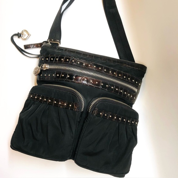 Brighton Black and Brown Crossbody Bag - Picture 4 of 16
